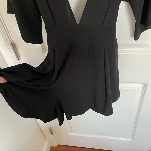 Deep V Black Romper - Picture 6 of 6